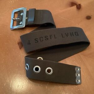 Diesel Vintage  “4 SCSFL LVNG” SZ 32-36 Wide Green Canvas Belt Made in Italy